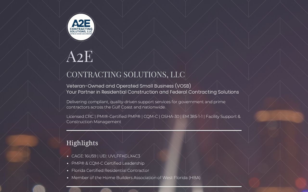 A2E Contracting Solutions